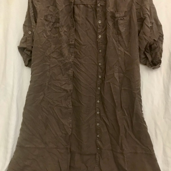 J. Jill Tencel Button Down Dress- Shale Brown- size 18 - Picture 2 of 6